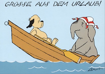 Loriot Grüsse aus dem Urlaub! Querformat