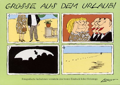 Loriot Grüsse aus dem Urlaub - Querformat
